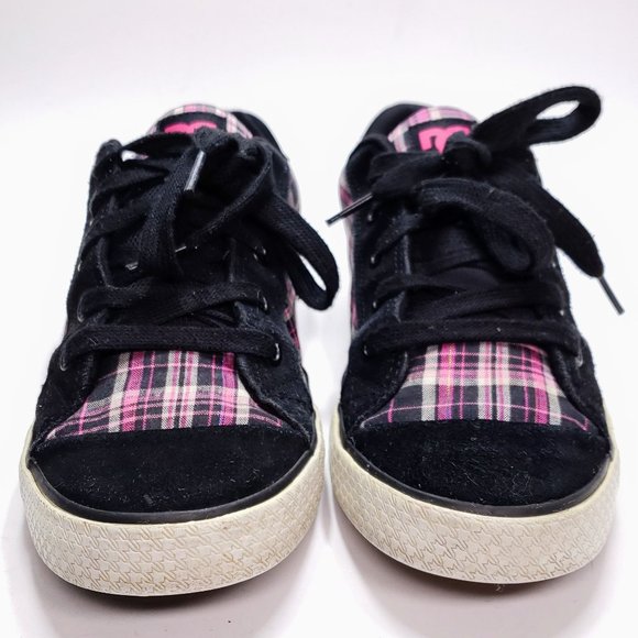 DC Shoes Chelsea Women's Skate Shoes Black / Pink Plaid Size 10 - Picture 5 of 8